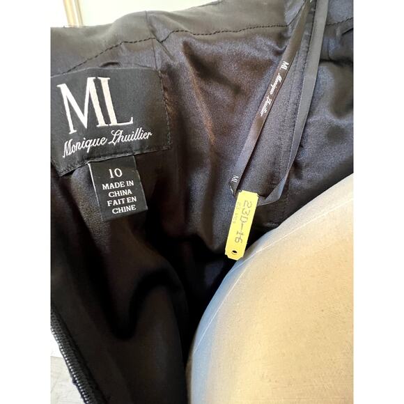 Monique Lhuillier ML Evening Black Lace Mermaid Full Length Gown Size 10 - Picture 9 of 11